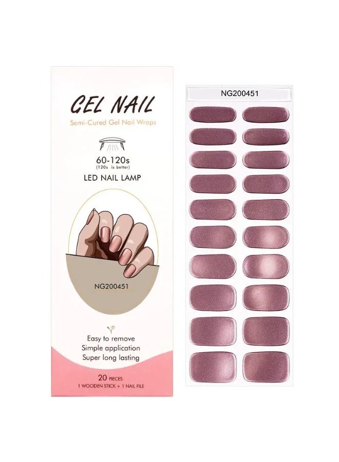 مجموعة كاملة من ملصقات جل الأظافر الممتازة مع معالجة بالأشعة فوق البنفسجية/LED | مجموعة عالية الجودة مع مبرد أظافر، ووسادات تنظيف، وأدوات خشبية، بجودة صالونات التجميل، سهلة الإزالة - Image 1